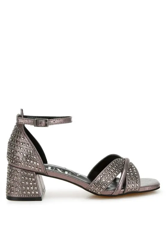 Babylon Low Block Heel Rhinestone Sandals *More Colors