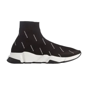 Balenciaga Speed Trainer Mid 'Logo Print' Sneakers, Black