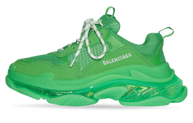 Balenciaga Triple S Clear Sole Sneakers, Green