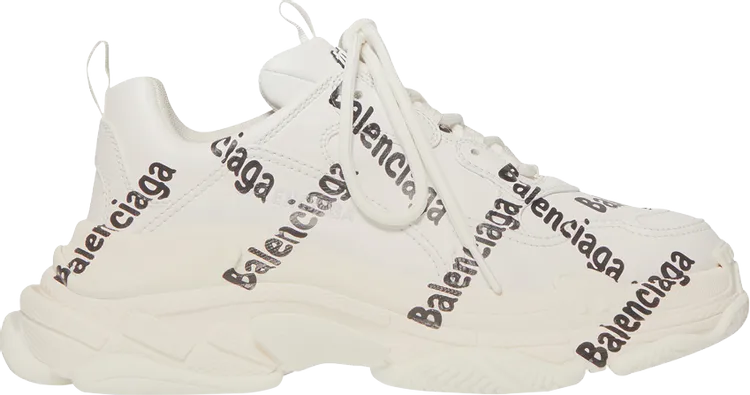 Balenciaga Wmns Triple S Logo Sneakers - White