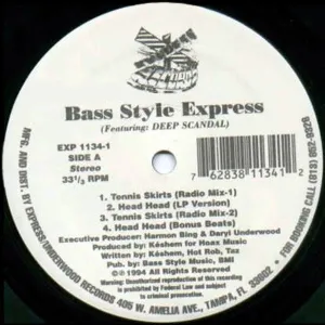 Bass Style Express Featuring: Deep Scandal - Tennis Skirts (12") (NM or M-)