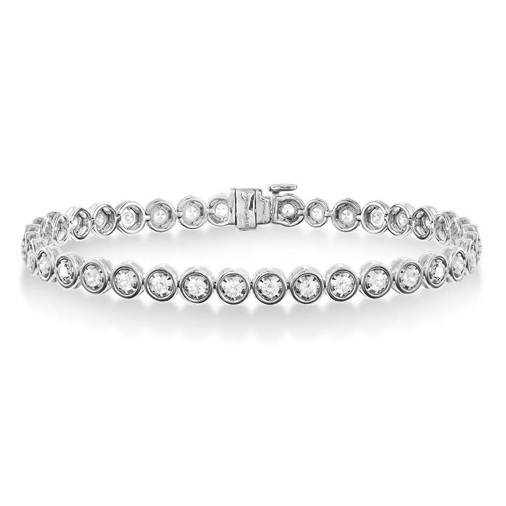 BEZEL-SET DIAMOND TENNIS BRACELET