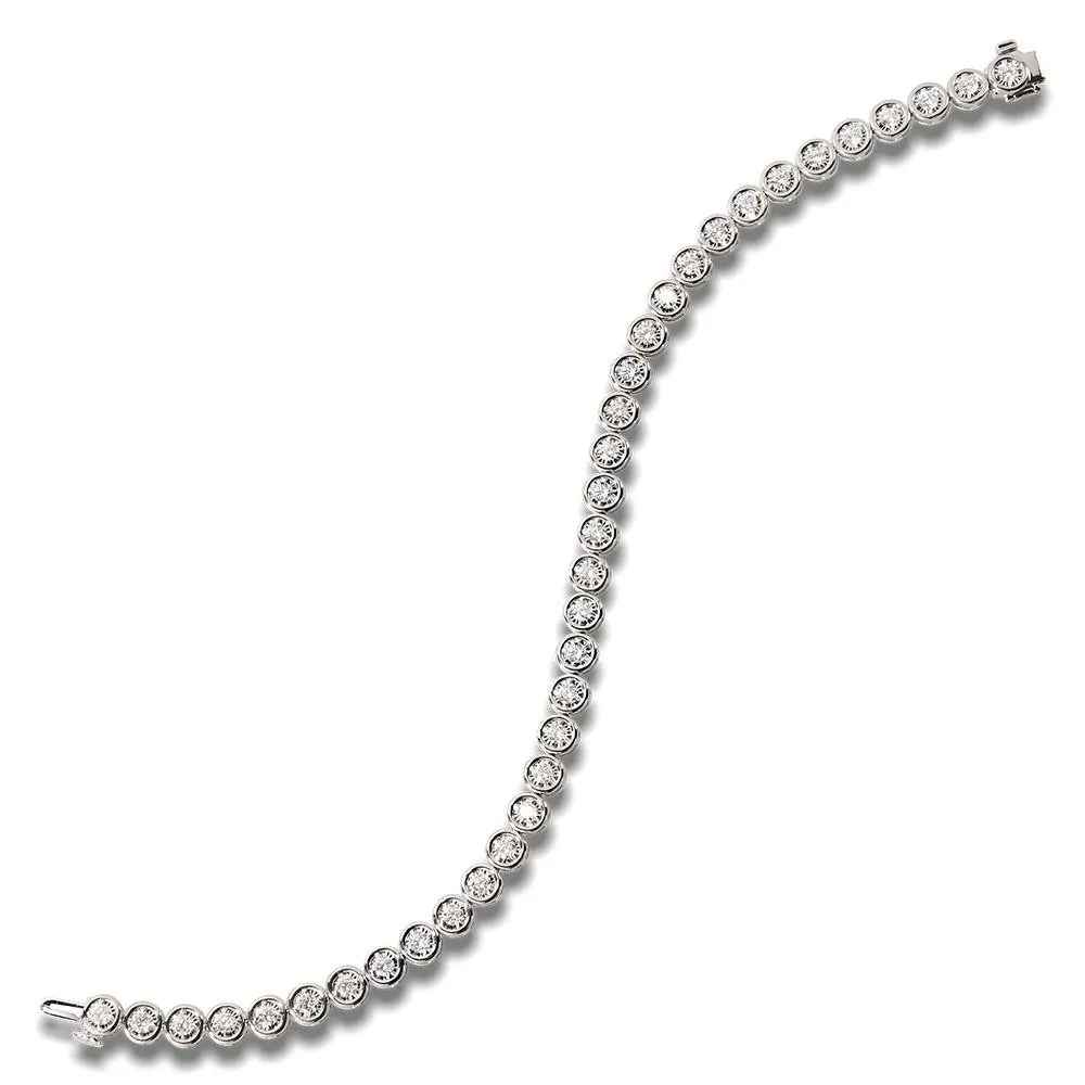 BEZEL-SET DIAMOND TENNIS BRACELET