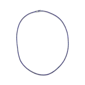 Blue Sapphire Tennis Necklace