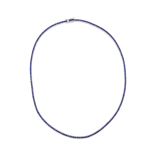 Blue Sapphire Tennis Necklace