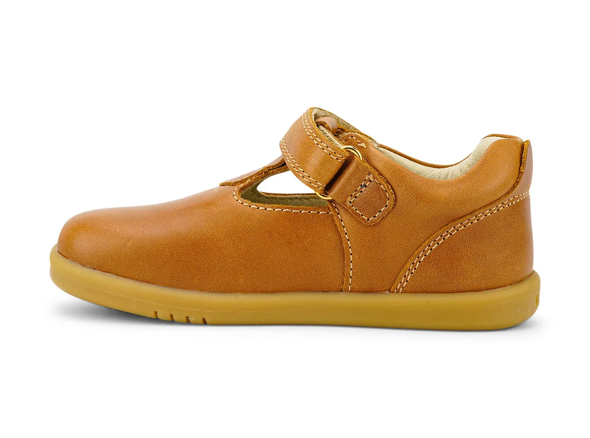 Bobux Louise Girls Caramel Tan T-Bar Shoe