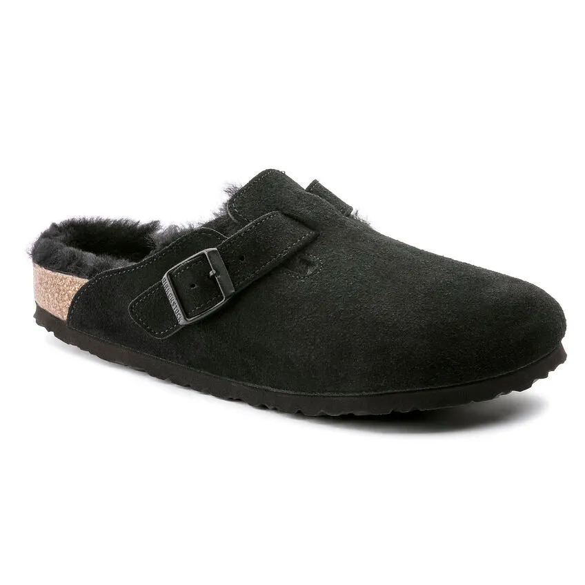 Boston Shearling Suede Leather Shoe by Birkenstock- Black