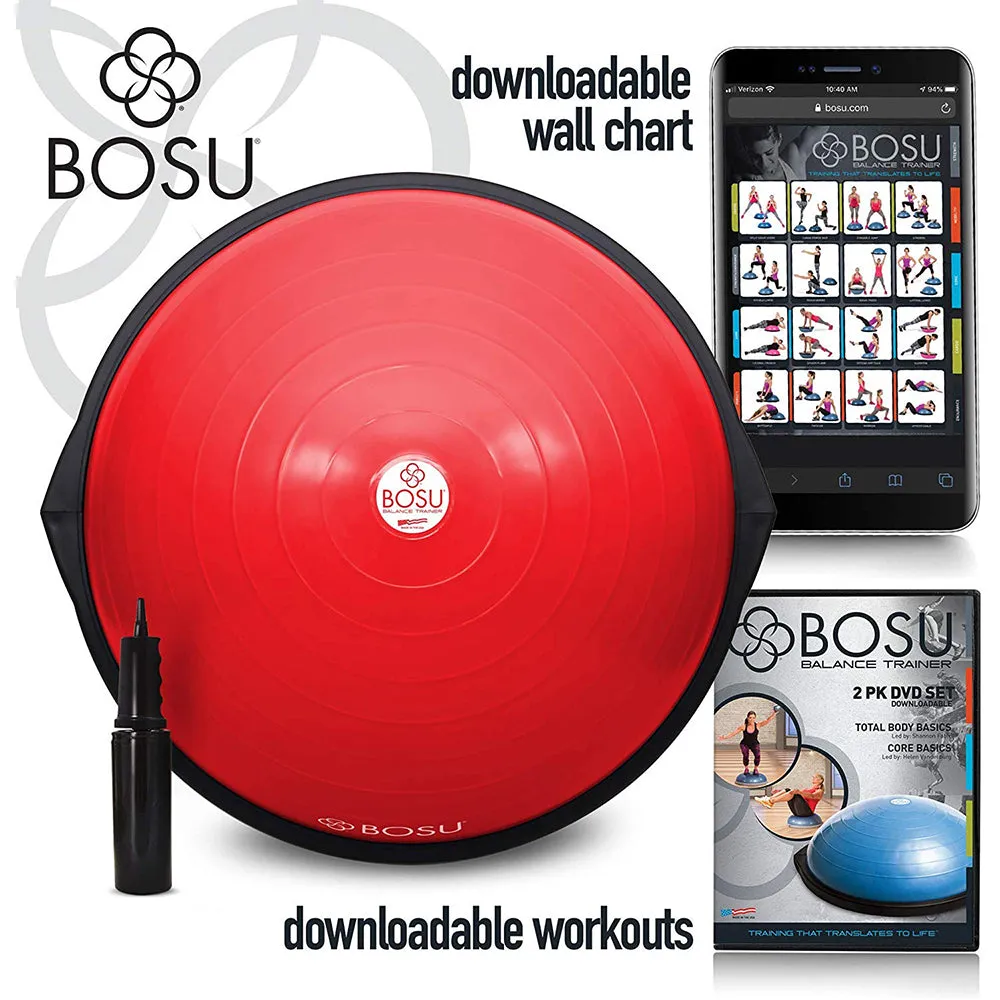 Bosu Home Gym The Original Balance Trainer 65 cm Diameter, Red & Black (Used)