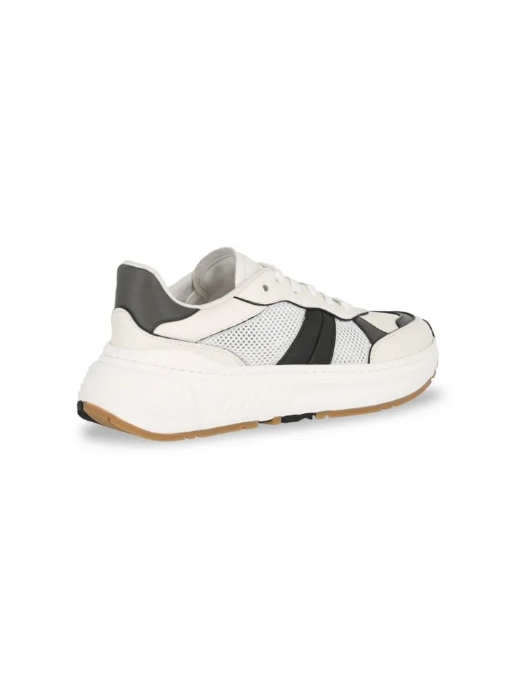 Bottega Veneta Men's Leather Speedster Sneakers, White Black