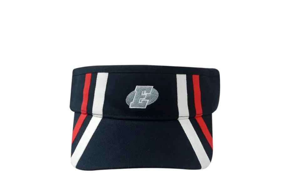 BRUSHED HEAVY COTTON VISOR WITH STRIPES ON CROWN & PEAK