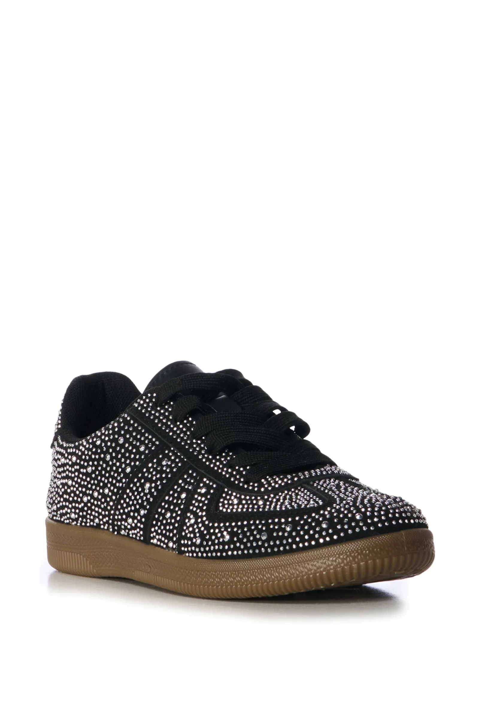 BRYAR-BLACK RHINESTONE SNEAKER