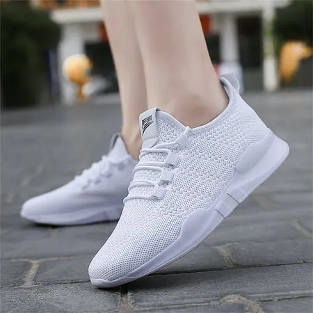 BUBUDENG Womens Athletic Walking Shoes Lightweight Slip on Casual Shoes Comfy Workout Sneakers for Indoor Gym Outdoor Running Travel, White, 9