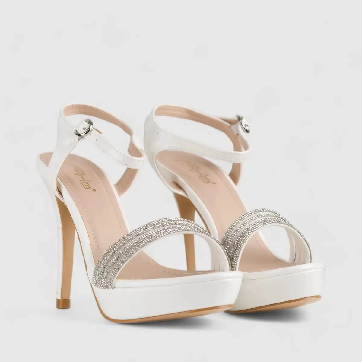 Bulbul Dress Evening High Heel Sandals White HAR004