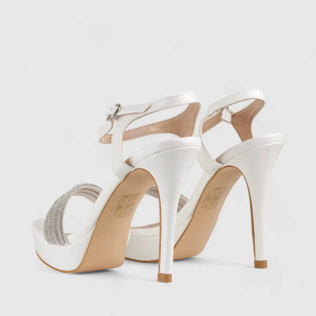 Bulbul Dress Evening High Heel Sandals White HAR004