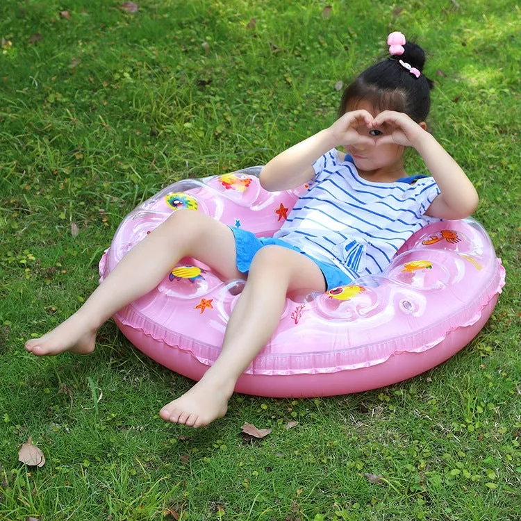 Cartoon Pattern Double Airbag Thickened Inflatable Swimming Ring Crystal Swimming Ring, Size:50 cm(Green)