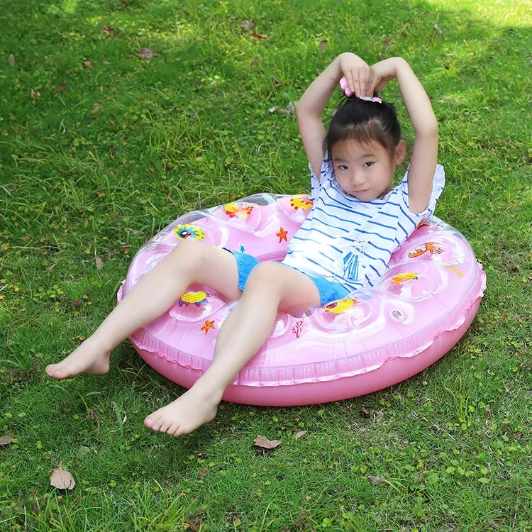 Cartoon Pattern Double Airbag Thickened Inflatable Swimming Ring Crystal Swimming Ring, Size:50 cm(Green)