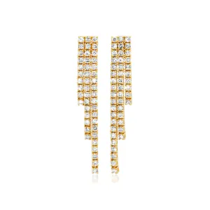 Cascading 4-Prong Diamond Tennis Studs