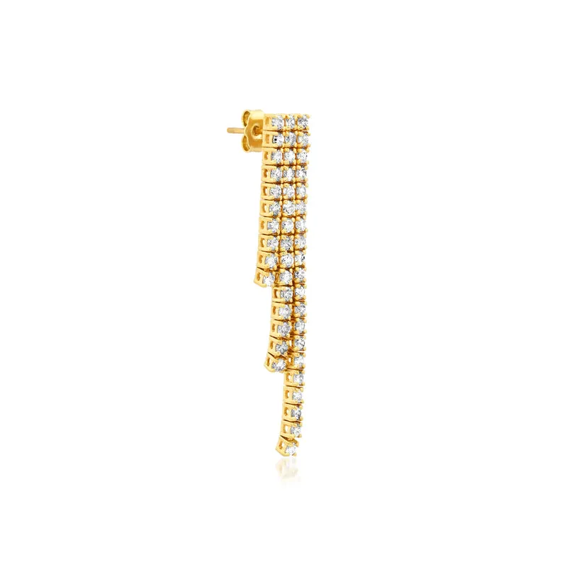 Cascading 4-Prong Diamond Tennis Studs