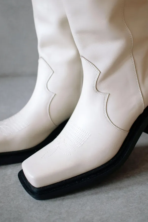 Cattle Leather Boot | Ivory