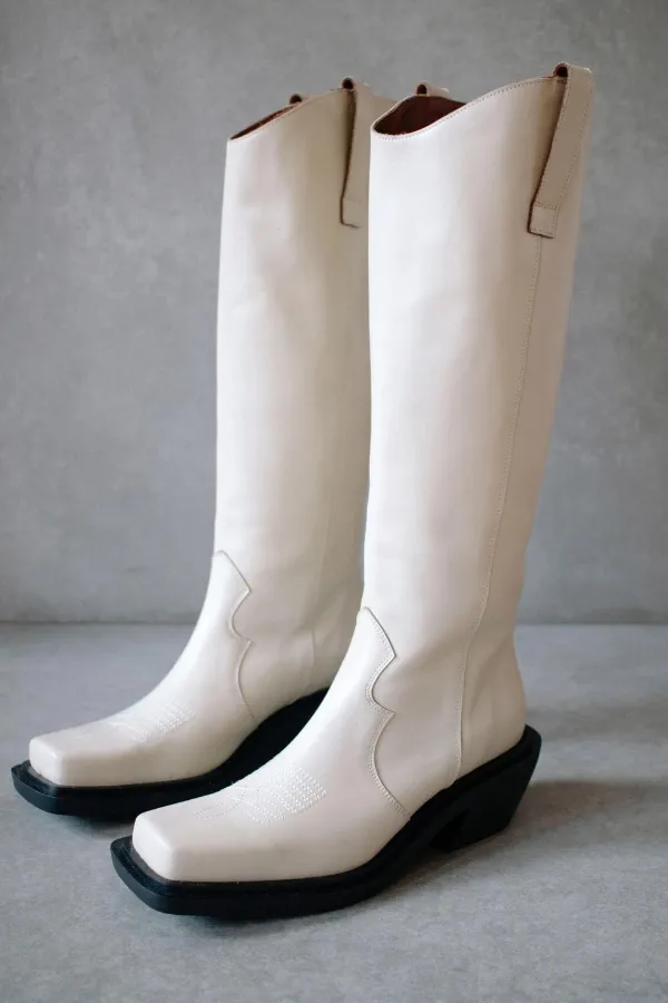 Cattle Leather Boot | Ivory