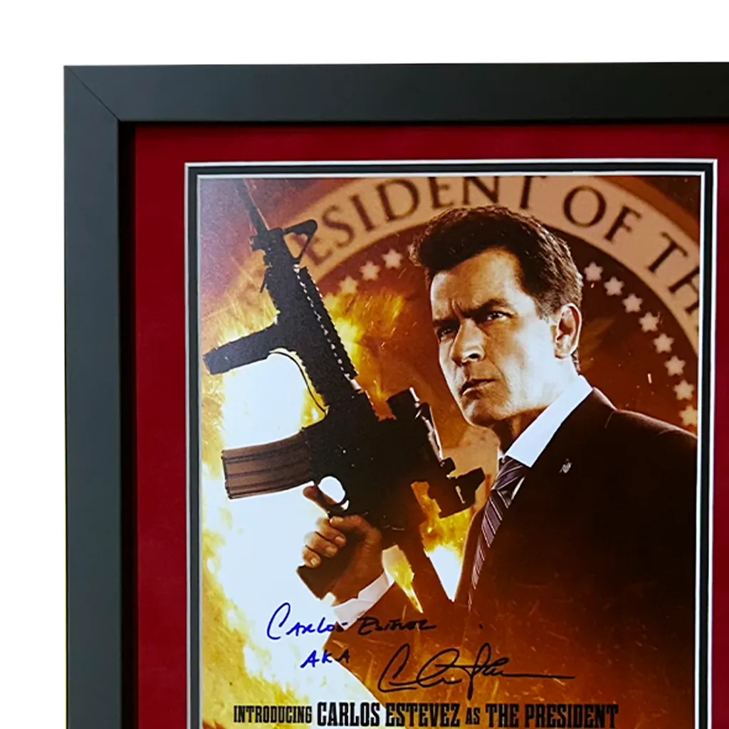 Charlie Sheen Hand Signed & Framed 11x17 Machete Kills Movie Poster (JSA)