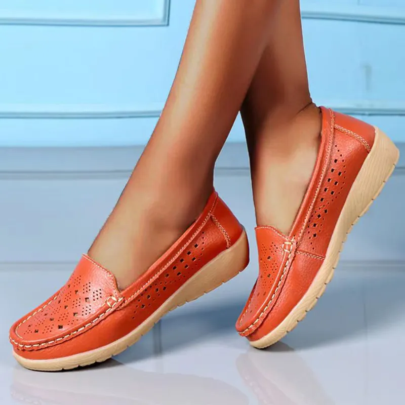 Cilool Slip on loafers Casual Hollowed Out.Women Shoes