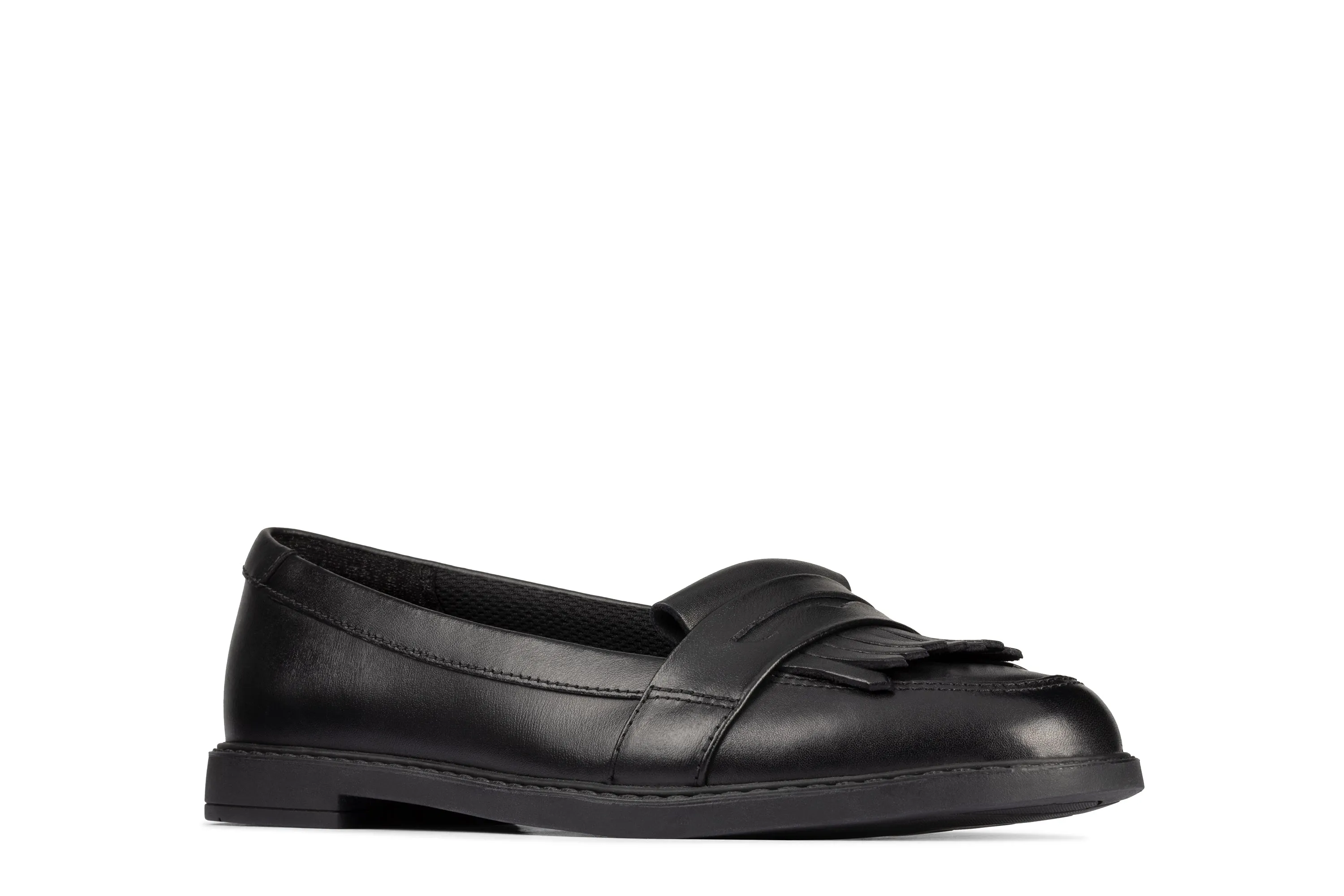 Clarks Scala Bright Girls Black Loafer School Shoe