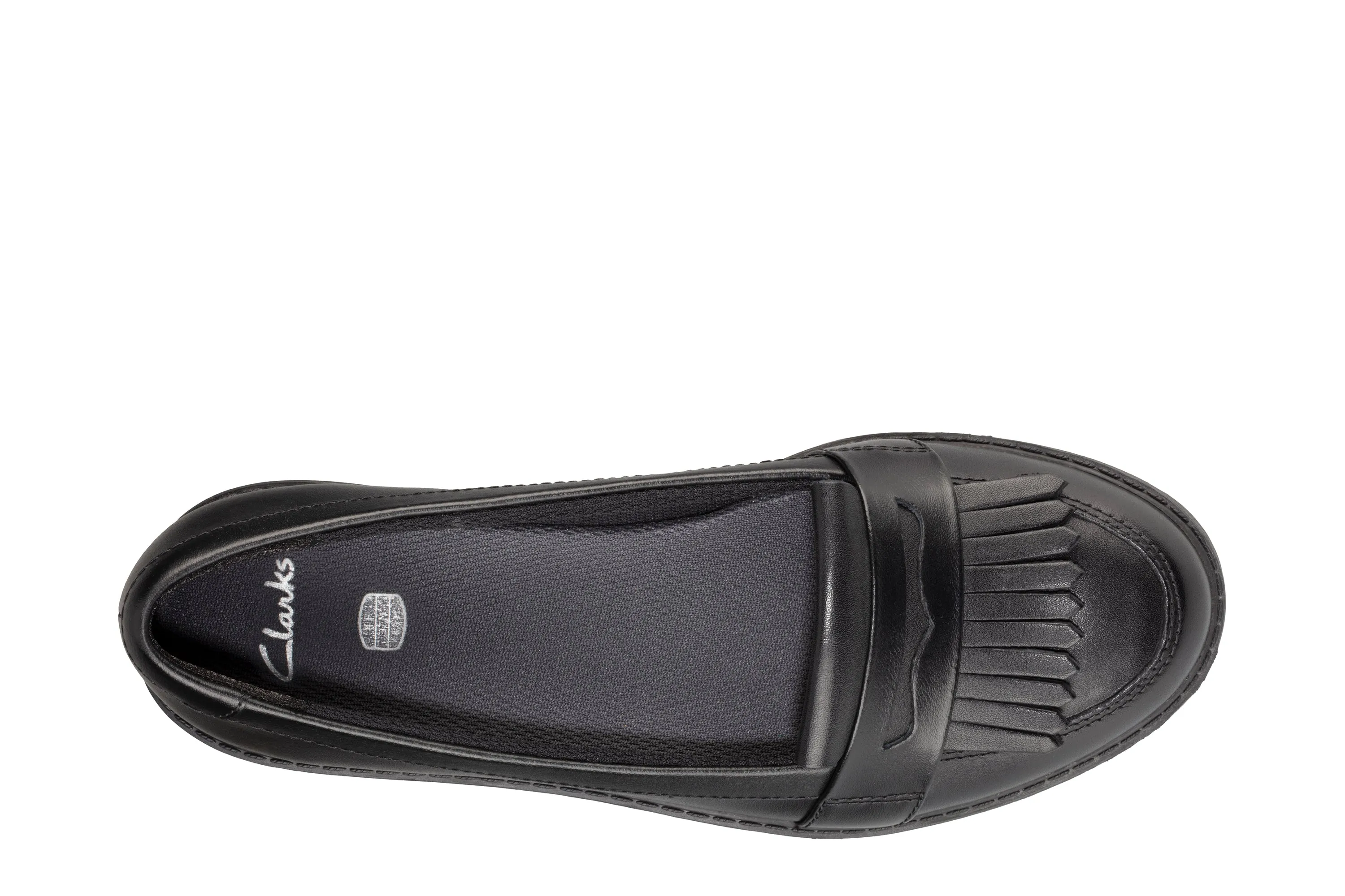 Clarks Scala Bright Girls Black Loafer School Shoe