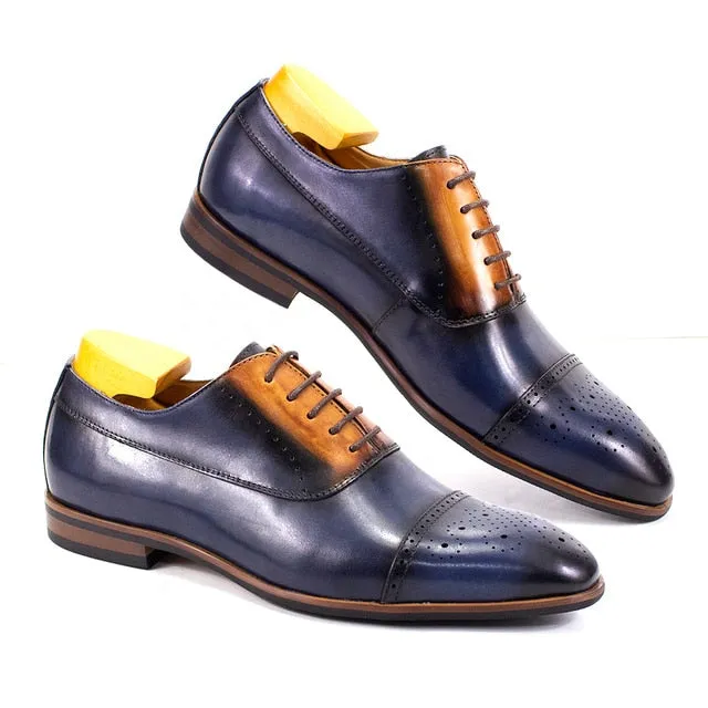 Classic Solid Genuine Leather Oxford Shoes