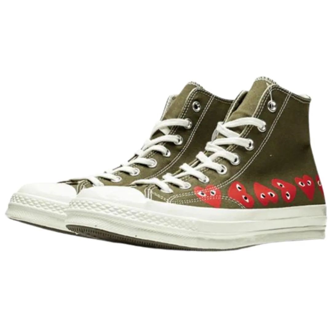 COMME DES GARÇONS PLAY CHUCK TAYLOR CONVERSE MULTI HEART OLIVE