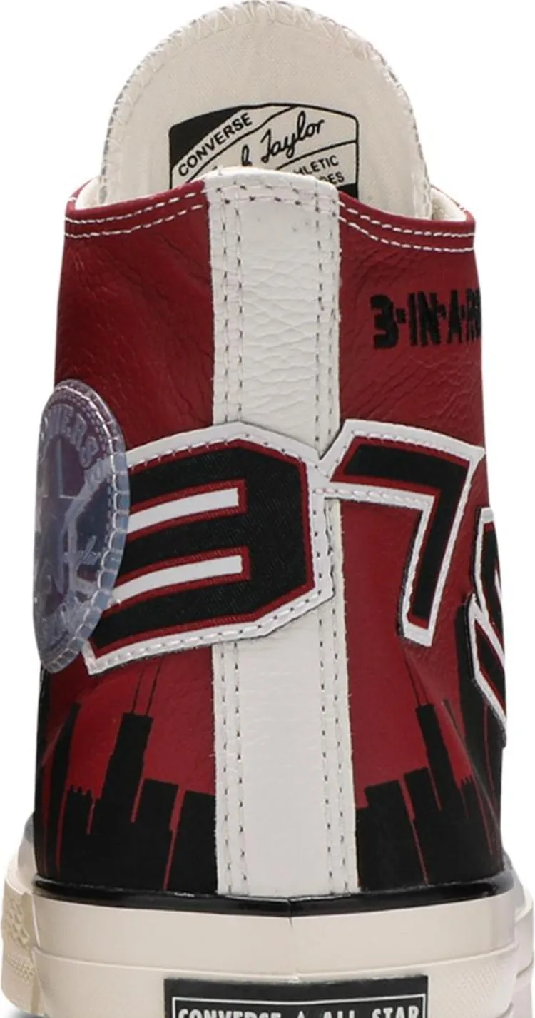 Converse Chinatown Market x Chuck 70 High Bulls Championship Jacket Sneakers, Red