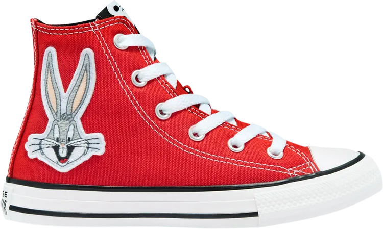 Converse Looney Tunes x Chuck Taylor All Star High PS 80th Anniversary Sneakers - Bugs Bunny Patch, Red