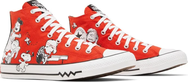 Converse Peanuts x Chuck Taylor All Star High Snoopy and Friends Sneakers, Red