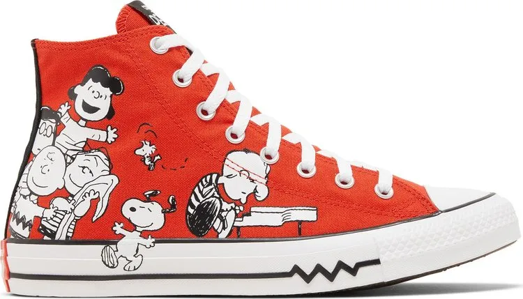 Converse Peanuts x Chuck Taylor All Star High Snoopy and Friends Sneakers, Red