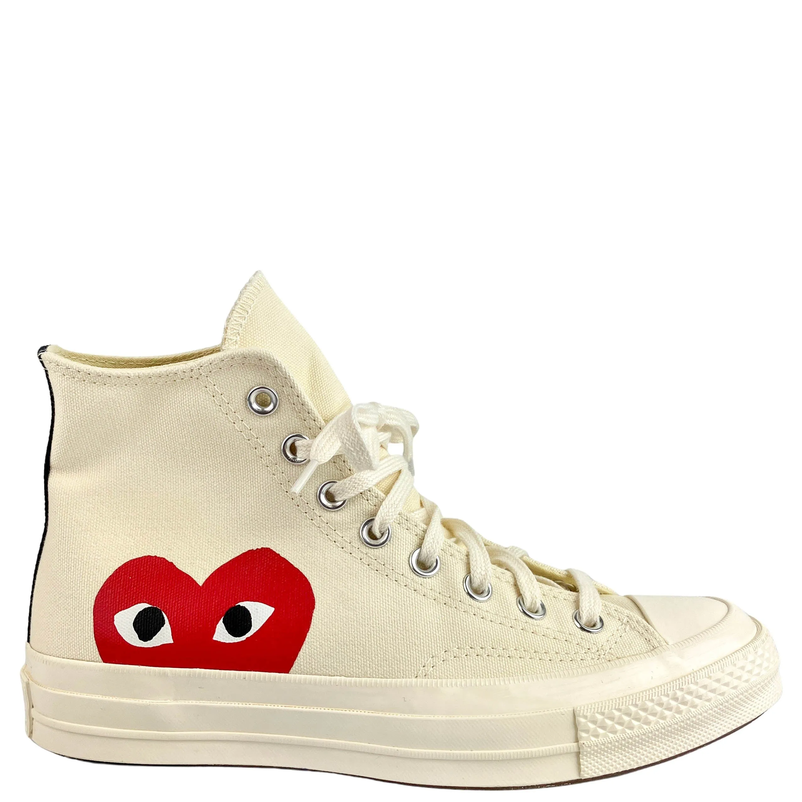 Converse x Comme Des Garçons High Top Sneakers in Cream