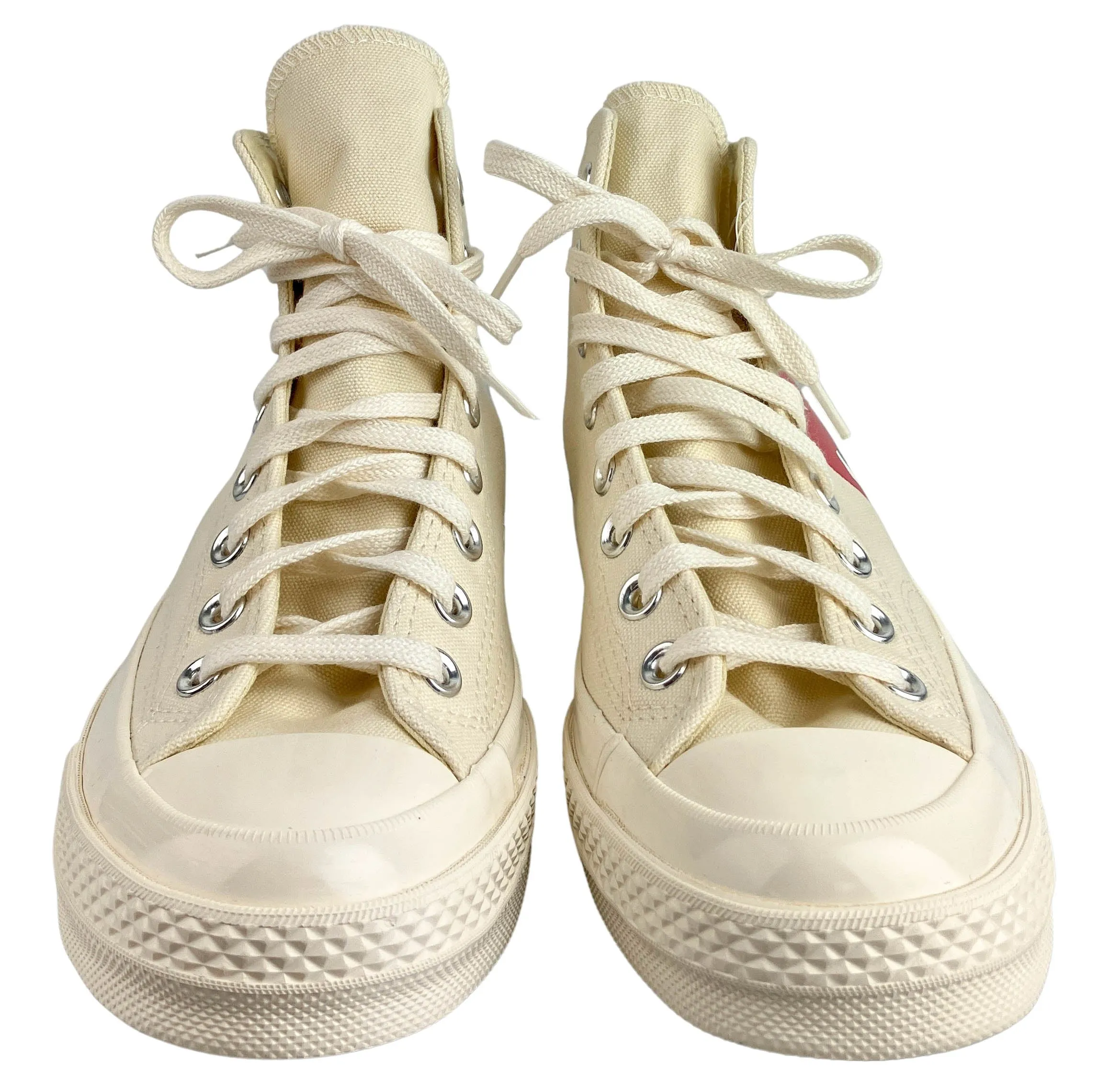 Converse x Comme Des Garçons High Top Sneakers in Cream