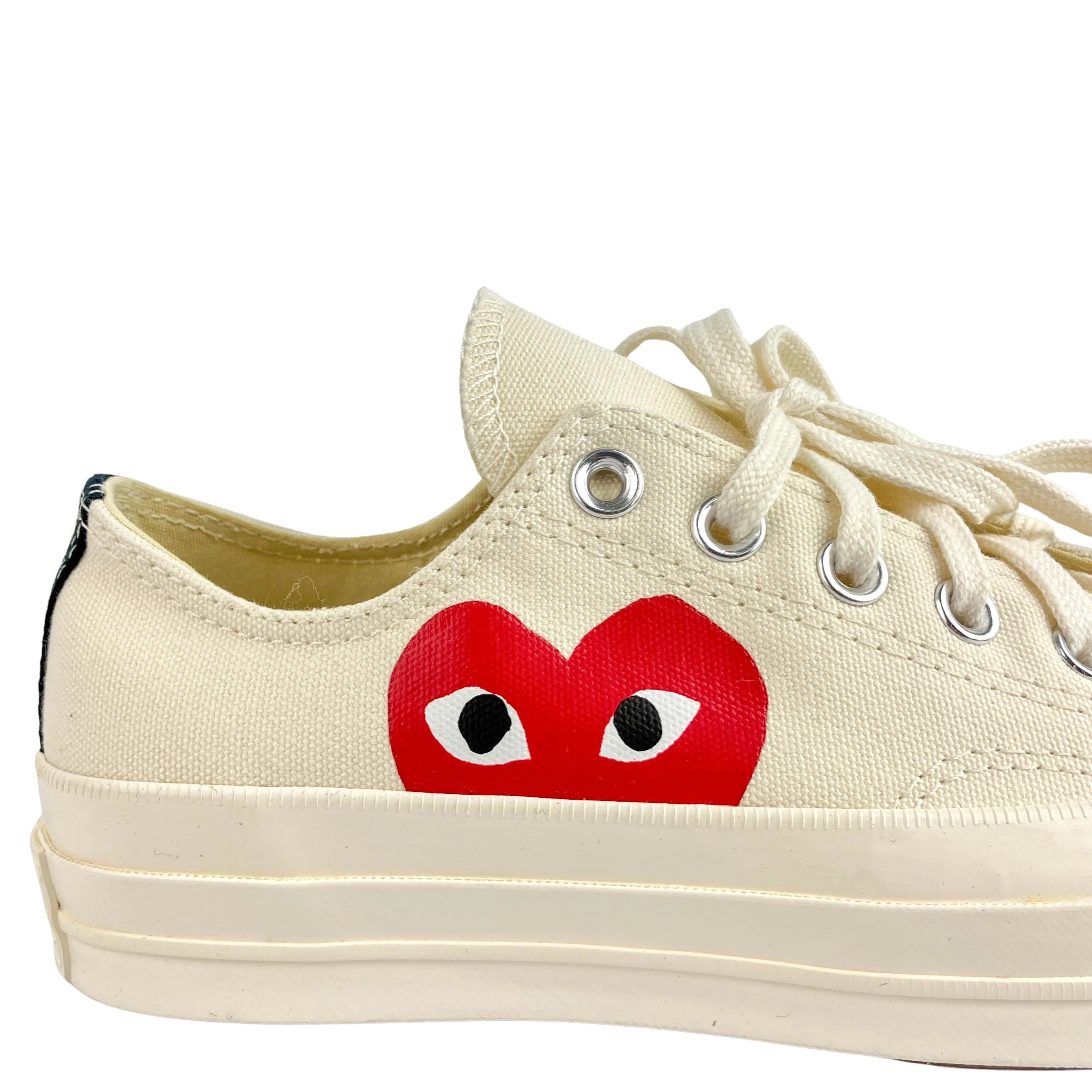 Converse x Comme Des Garçons Low Top Sneakers in Cream