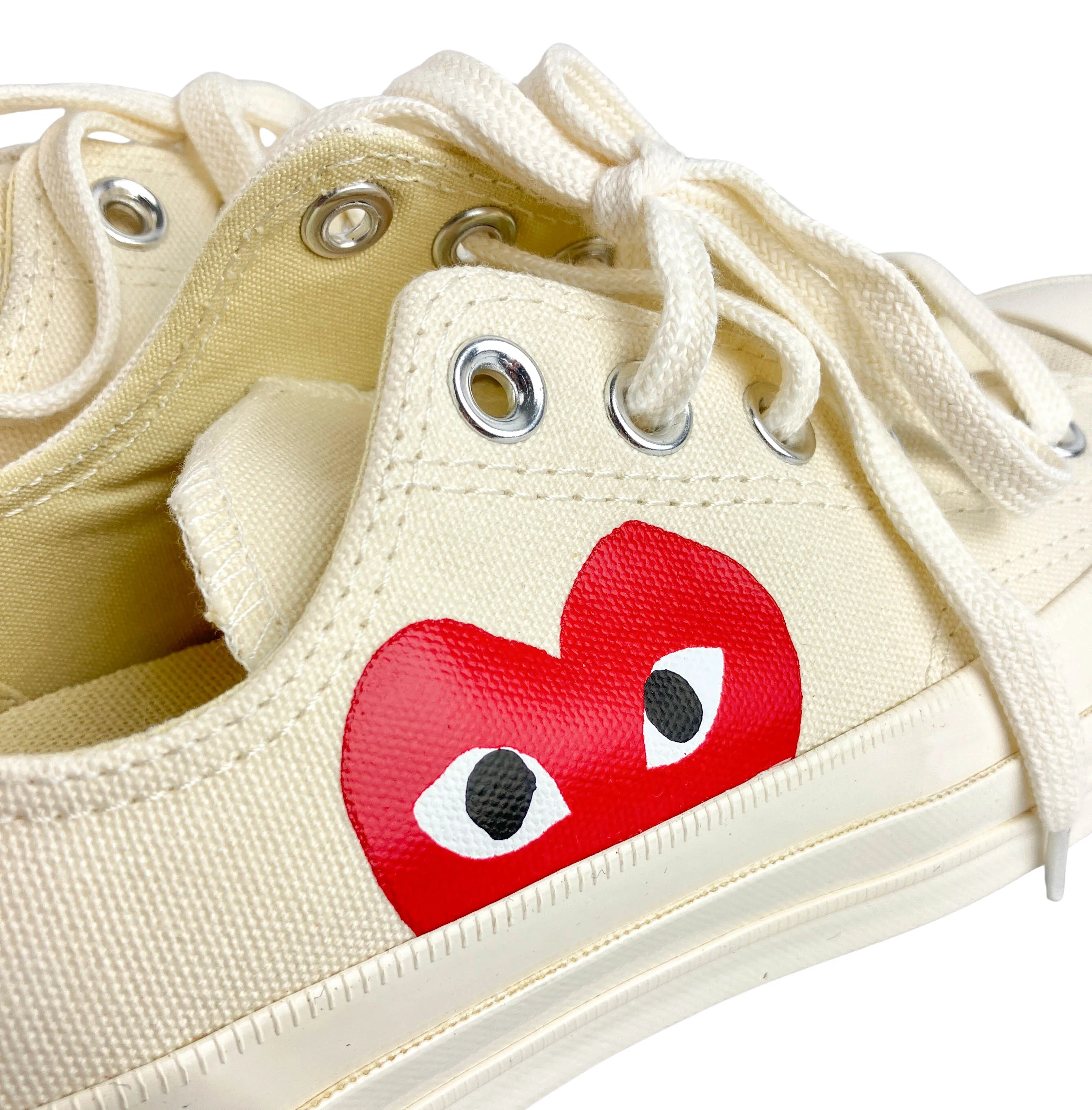 Converse x Comme Des Garçons Low Top Sneakers in Cream