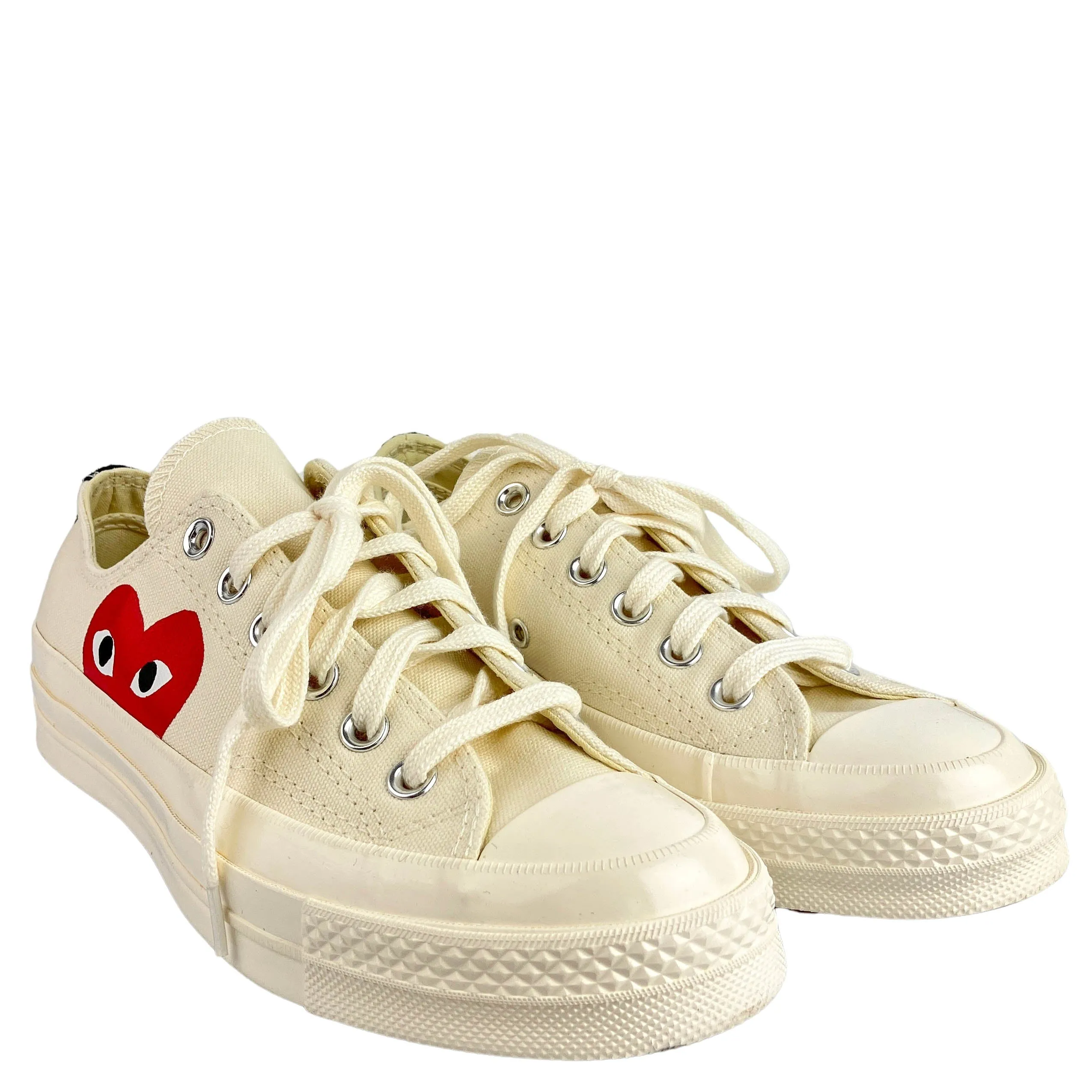 Converse x Comme Des Garçons Low Top Sneakers in Cream