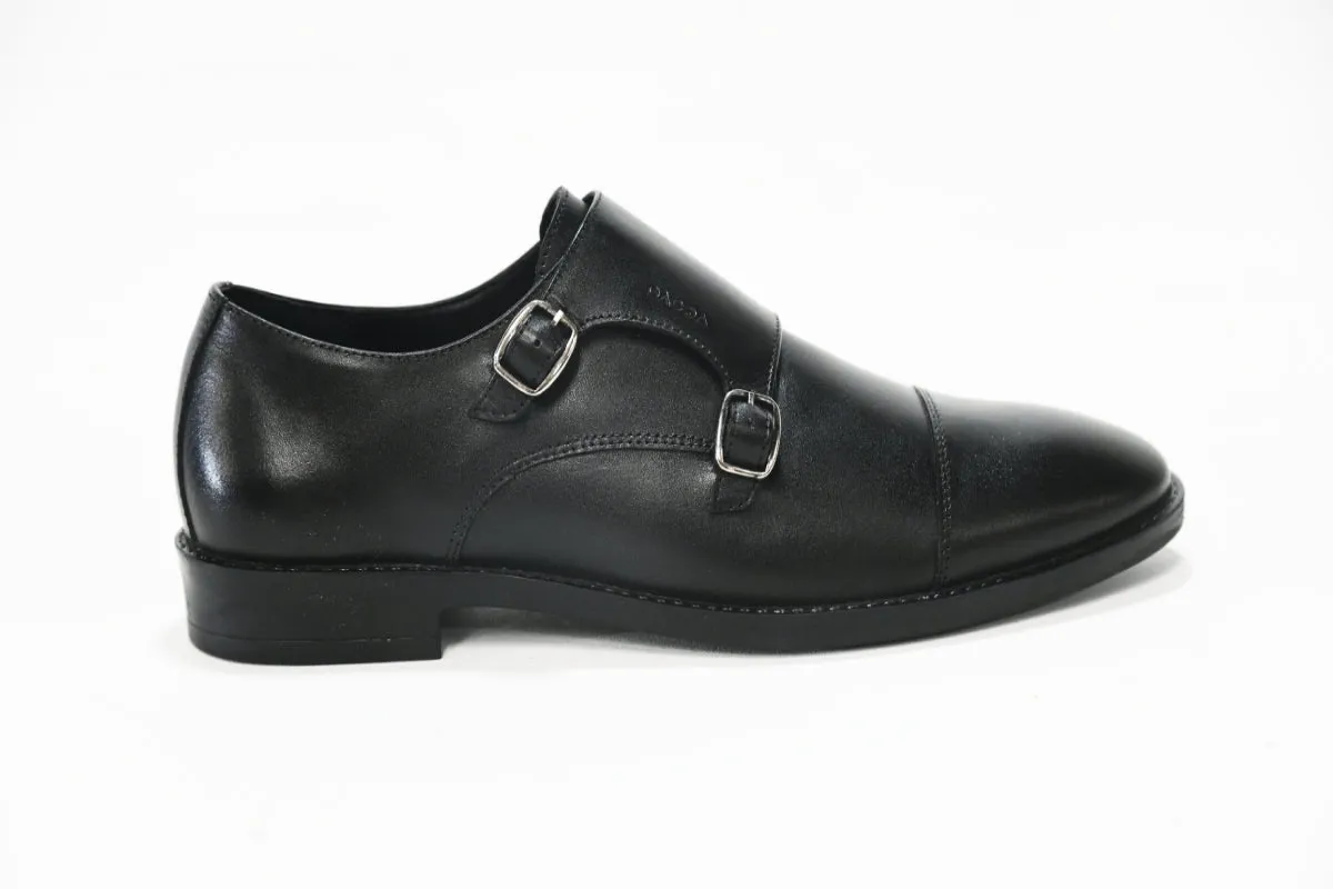 Dagga Men's Black / Brown Double Monk Leather Shoes