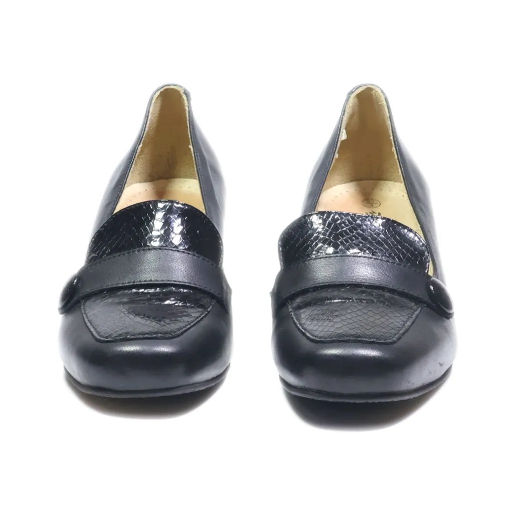 Damart Mid-Heel Shoes Leather Black Colour For Women