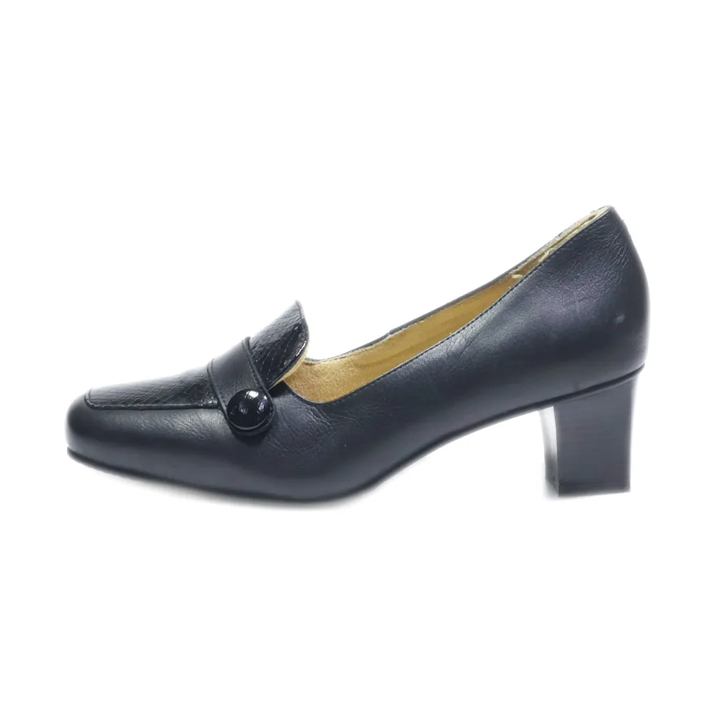 Damart Mid-Heel Shoes Leather Black Colour For Women