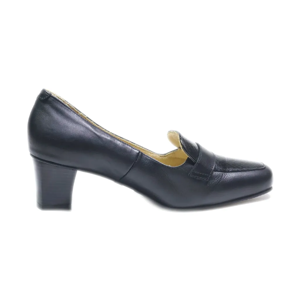 Damart Mid-Heel Shoes Leather Black Colour For Women