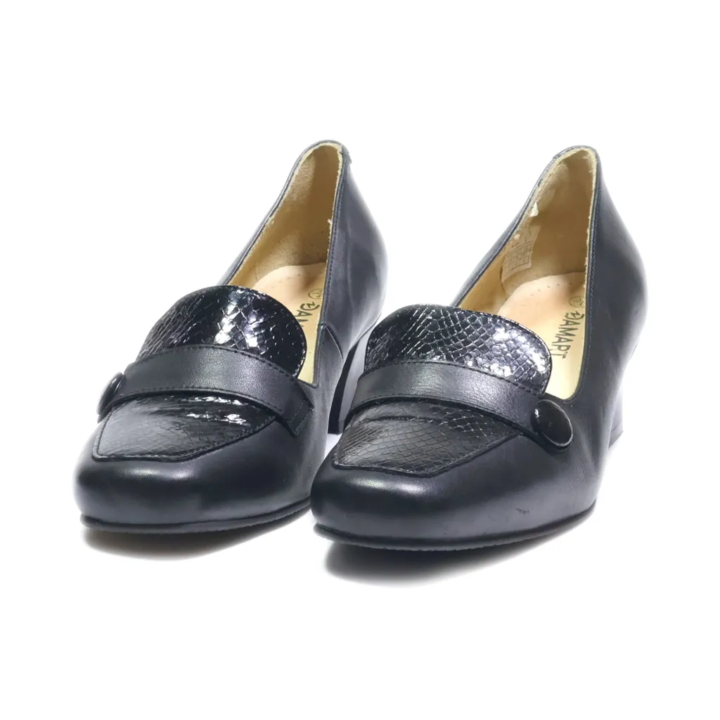 Damart Mid-Heel Shoes Leather Black Colour For Women