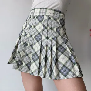 deanwangkt - Seoul Style Plaid Tennis Skirt // Mint