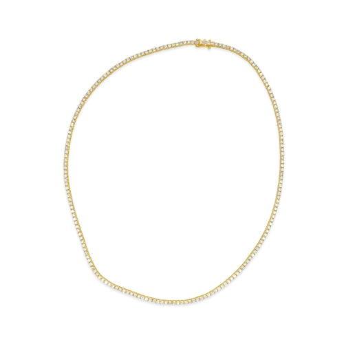 Diamond & Yellow Gold Tennis Necklace