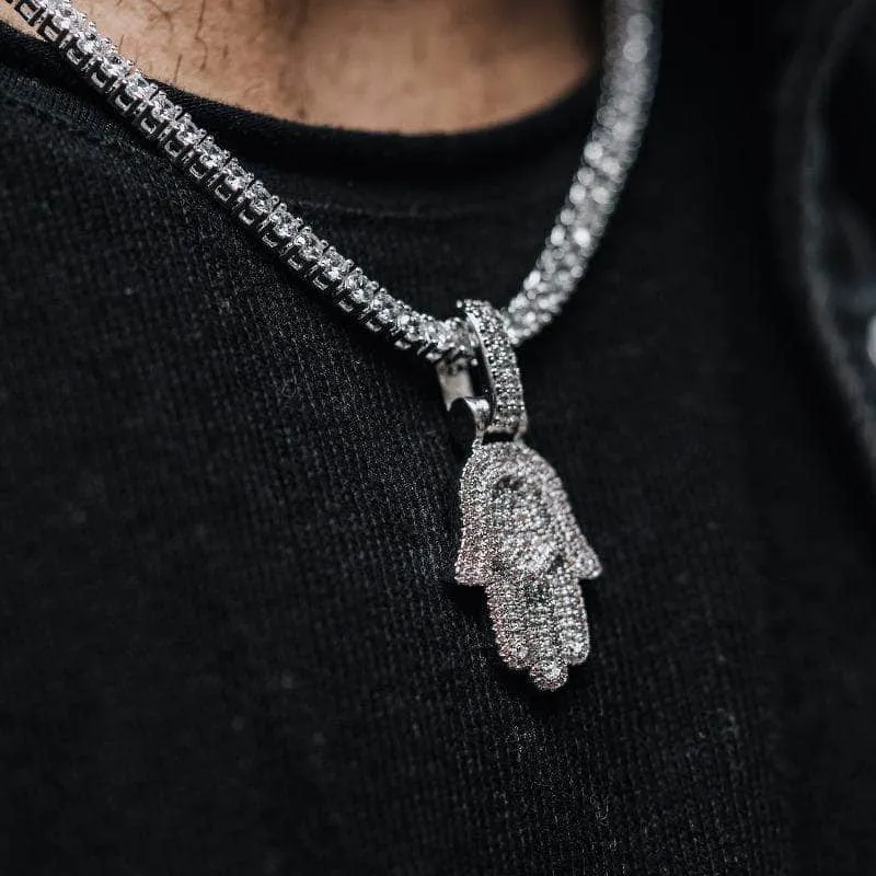 Diamond Hamsa Pendant