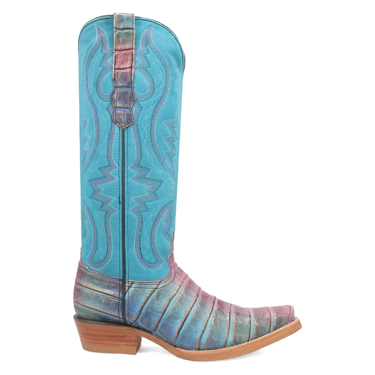 Dingo Womens Caterina Blue/Purple Leather Cowboy Boots