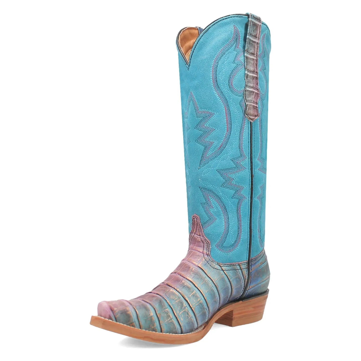 Dingo Womens Caterina Blue/Purple Leather Cowboy Boots