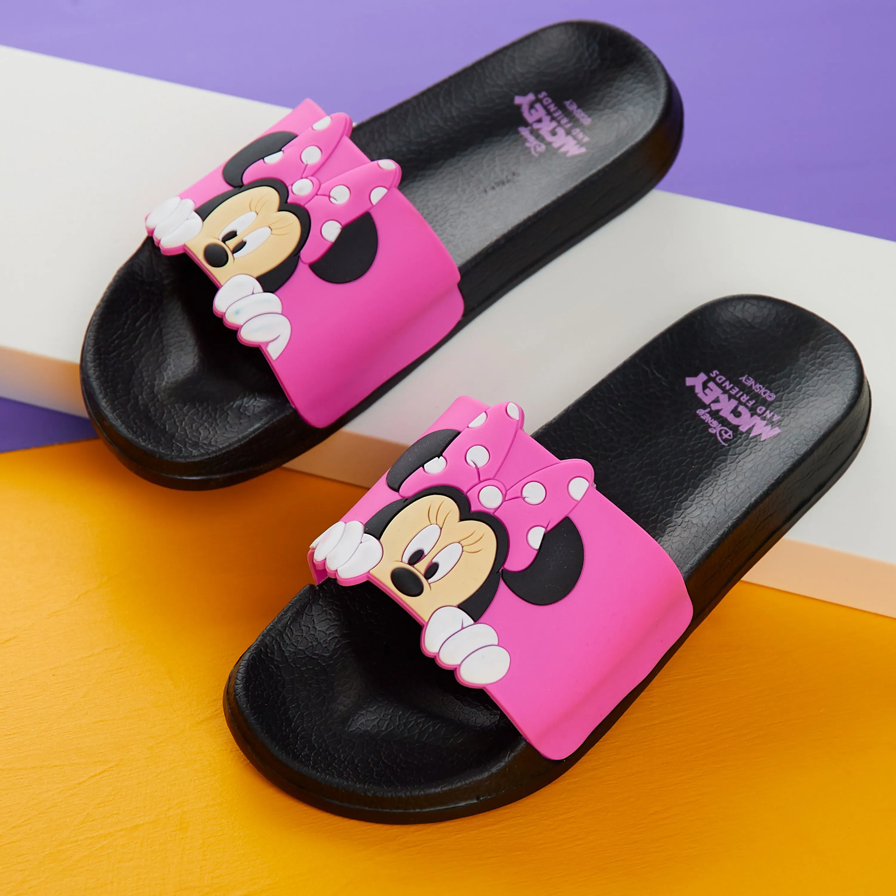 Disney Girls Sliders, Pool or Beach Shoes for Kids - Pink Minnie